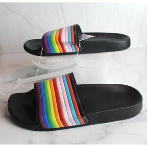 Rainbow Pride Unisex Sandals Shoes Size S (W 8/9 M 7/8) Adjustable Strap NEW